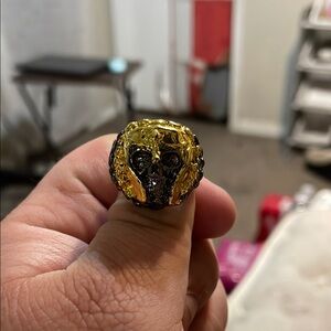 Gold and Black Skull Ring